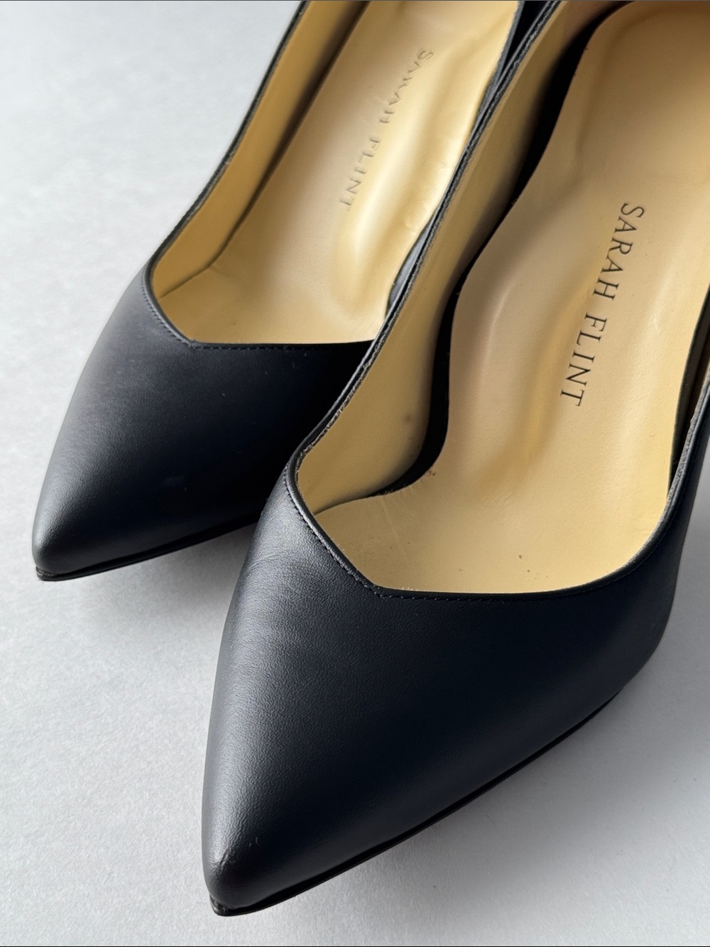 BRAND NEW Sarah Flint Perfect Pump 85 in Black Calf - Classic Pointed-Toe Heel - Picture 15 of 16